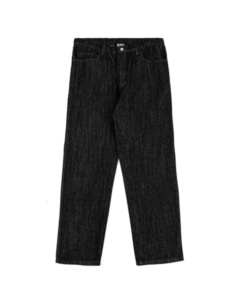 RAW DENIM STRAIGHT CUT PANTS BLACK