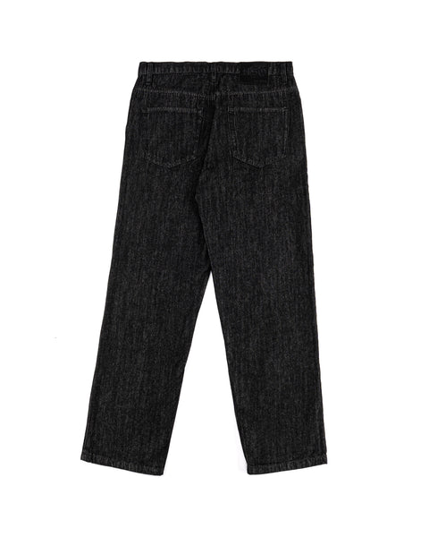 RAW DENIM STRAIGHT CUT PANTS BLACK