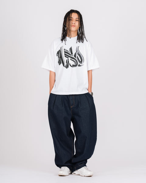 3D GRAFFITI LOGO HEAVY BOX TEE WHITE