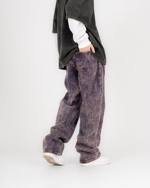 BAGGY JEANS IN ACID PLUM