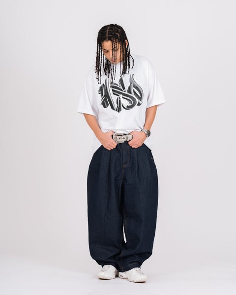 3D GRAFFITI LOGO HEAVY BOX TEE WHITE