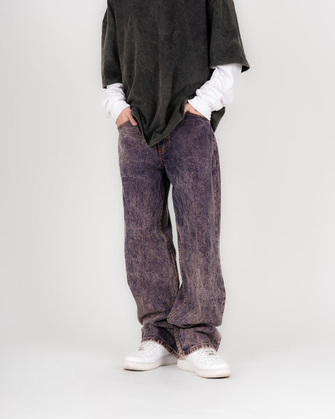 BAGGY JEANS IN ACID PLUM