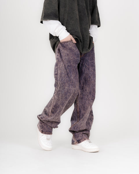 BAGGY JEANS IN ACID PLUM