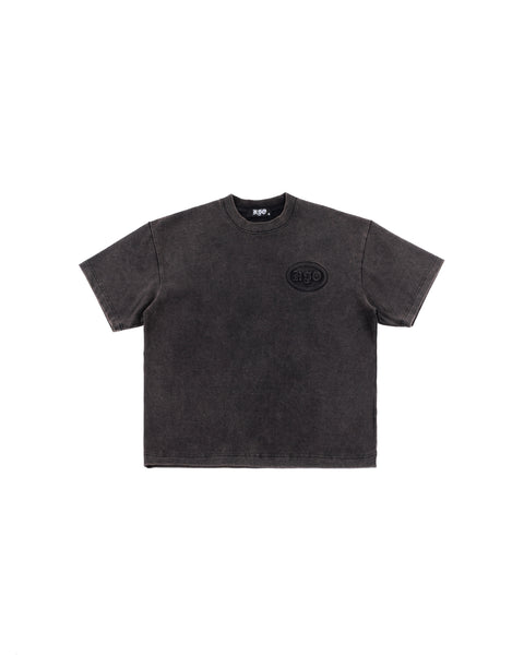 EMBOSSED HEAVY BOX TEE IN WASHED BLACK