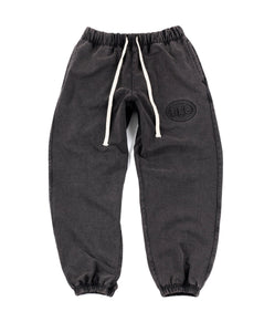 EMBOSSED BAGGY SWEATPANTS IN WASHED BLACK