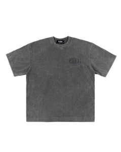 EMBOSSED BOX TEE IN WASHED GRAY