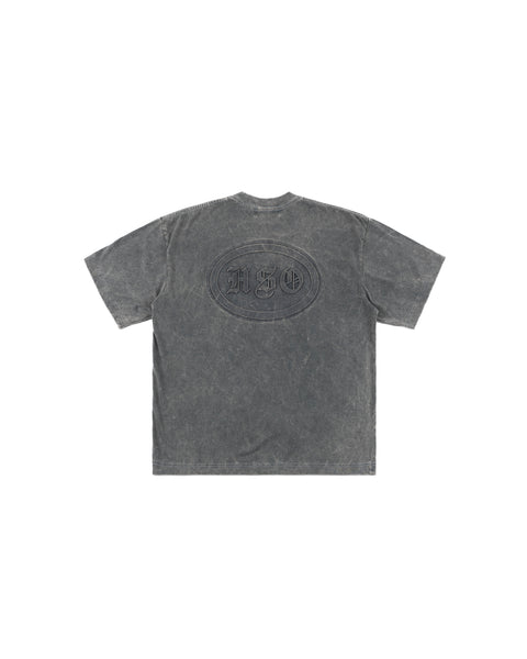 EMBOSSED BOX TEE IN WASHED GRAY