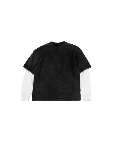 L/S BOX TEE IN WASHED BLACK