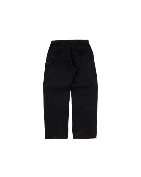 DENIM DOUBLE KNEE UTILITY PANTS - BLACK