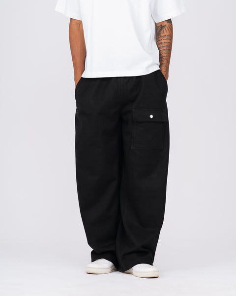 WIDE LEG SWEATPANTS BLACK