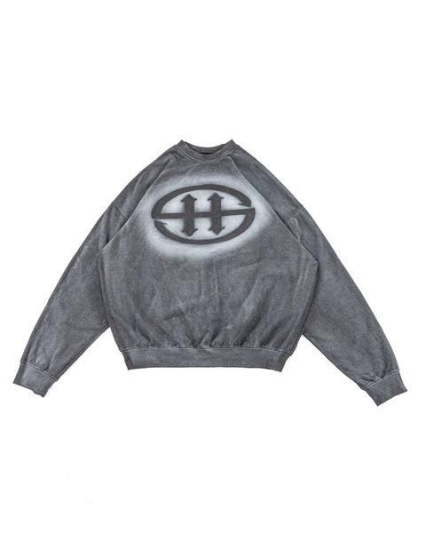 LOGO WASHED SWEATSHIRT - GRAY