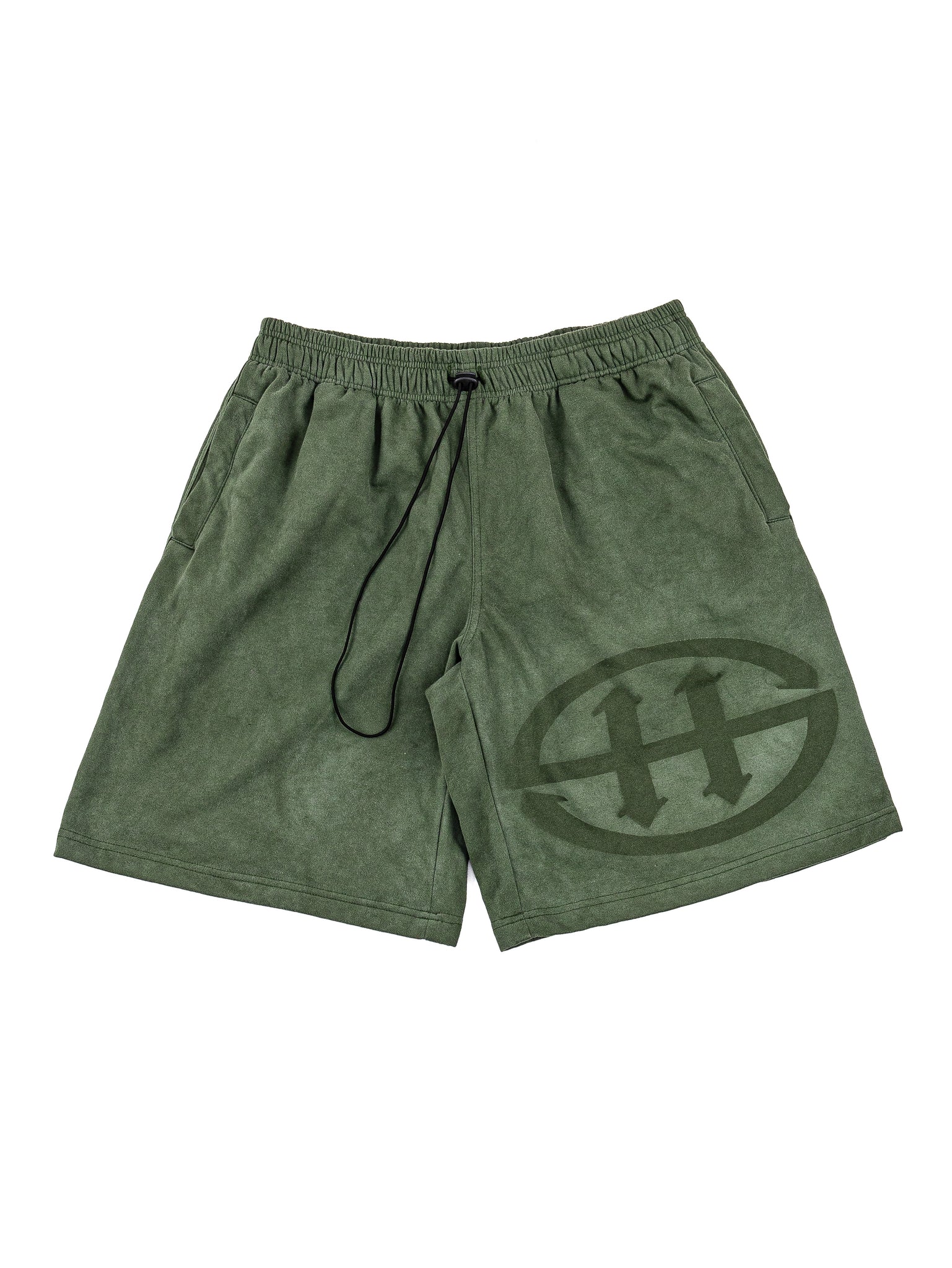LOGO WASHED SWEATSHORT - MOSS