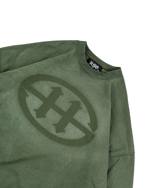 LOGO WASHED SWEATSHIRT - MOSS