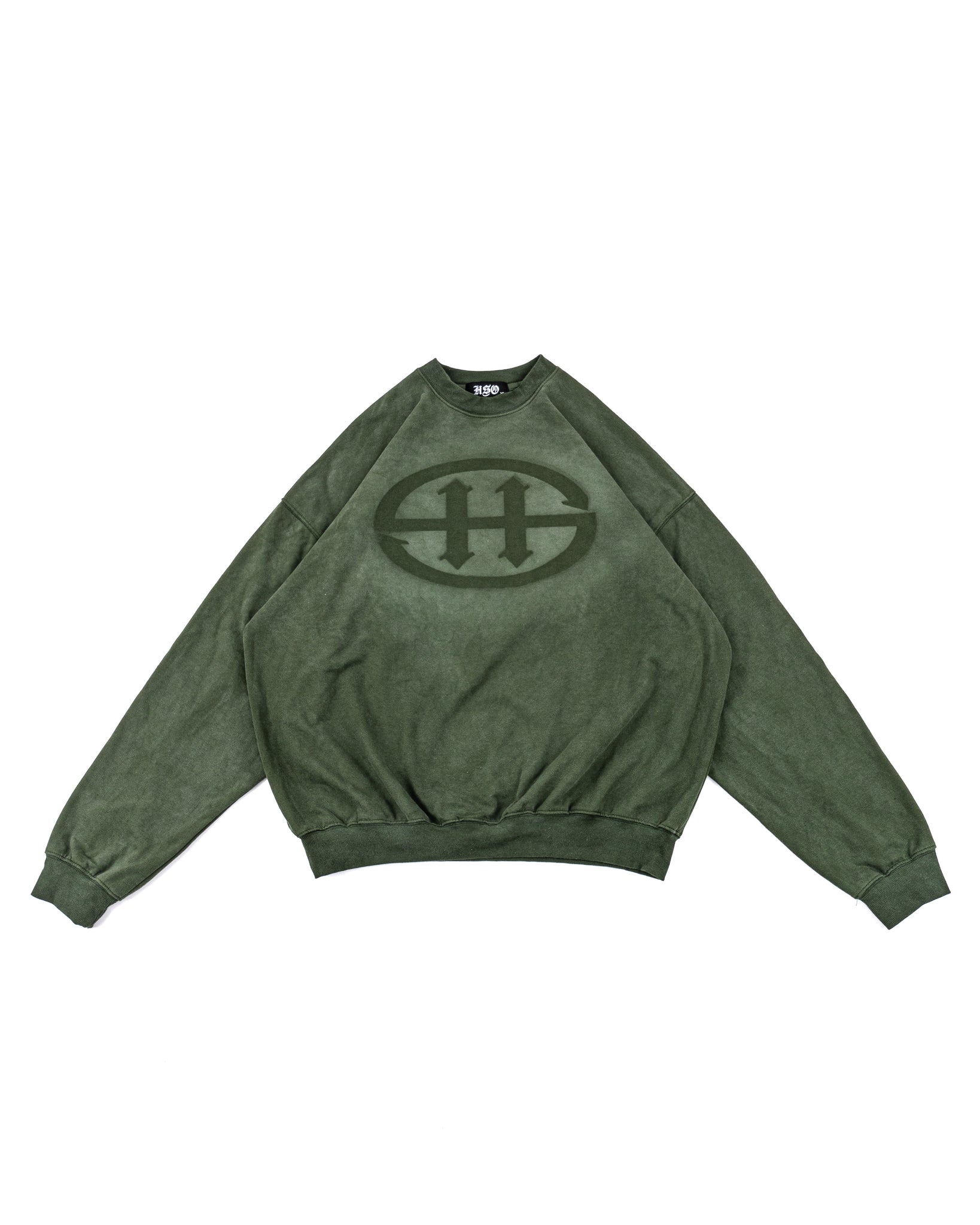 LOGO WASHED SWEATSHIRT - MOSS