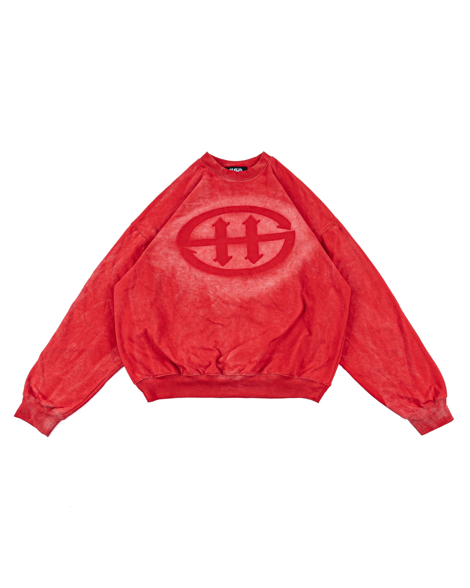 LOGO WASHED SWEATSHIRT - RED