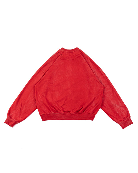 LOGO WASHED SWEATSHIRT - RED