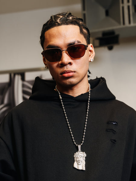 RAW HEM HOODIE BLACK