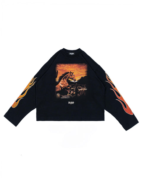 HORSE CROP L/S