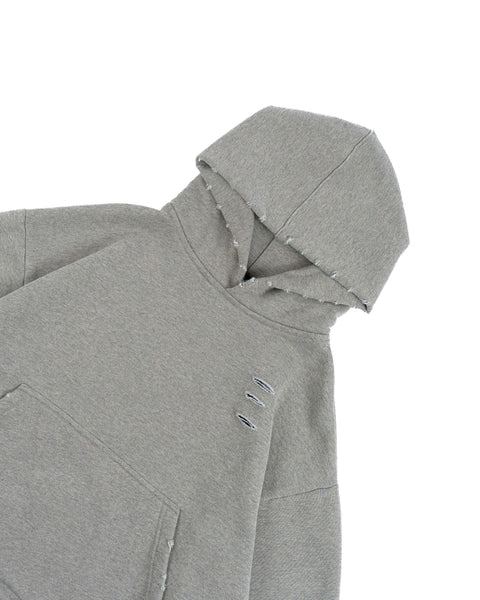 RAW HEM HOODIE CEMENT