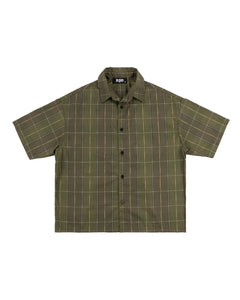 PLAID BUTTON DOWN SHIRT-GREEN