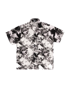 PRINTED OPEN COLLAR SHIRT BLACK/WHITE