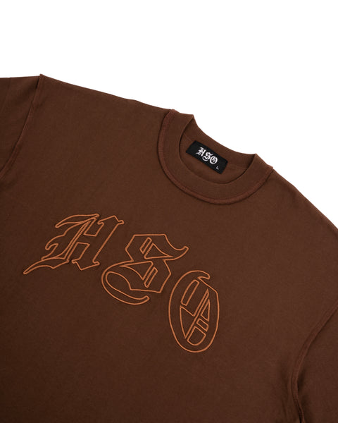 ARCH LOGO BOX TEE IN WASHED BROWN