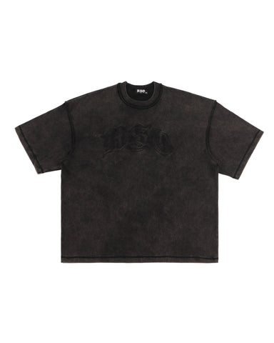 ARCH LOGO HEAVY BOX TEE IN WASHED BLACK