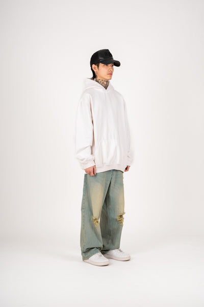 OVERSIZED WASHED HOODIE IN OFFWHITE