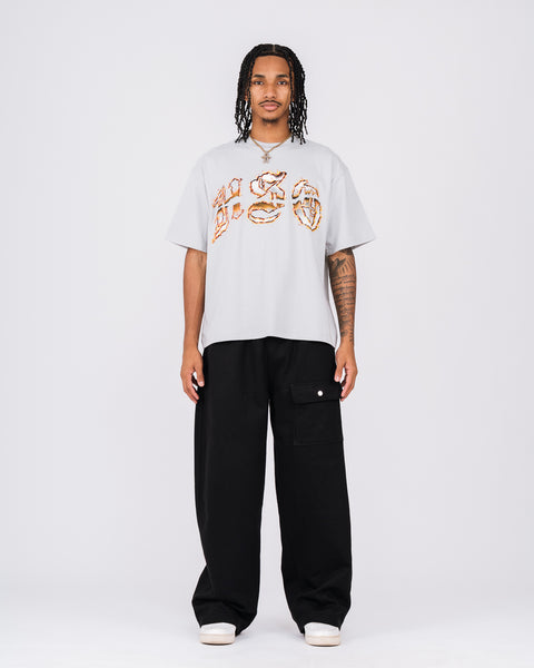 ARCH LOGO BURN HEAVY BOX TEE GRAY
