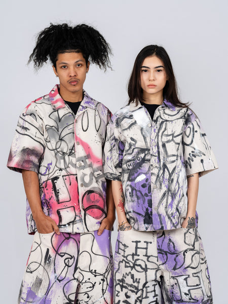 PAINTED BAGGY SHORTS (1 OF 1)