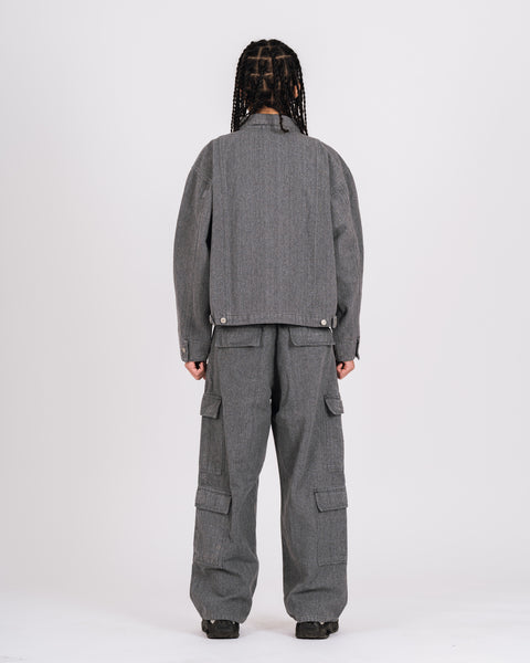 CANVAS TRUCKER JACKET - GRAY