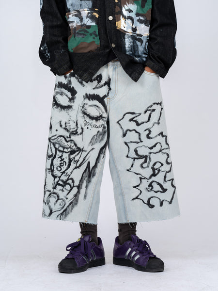 PAINTED JORTS DARK (1 OF 1)