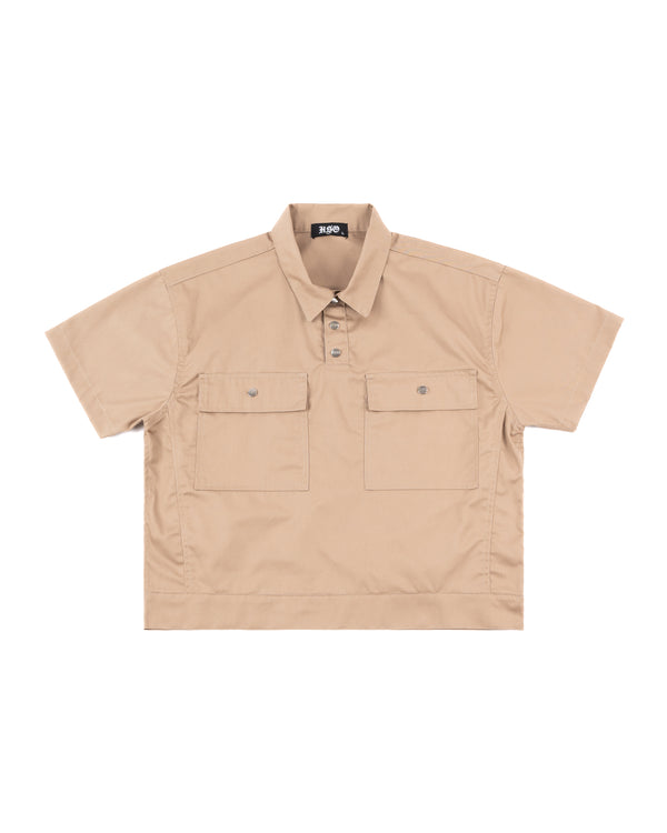 TWILL WORK POLO IN KHAKI