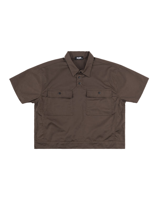 TWILL WORK POLO IN BROWN
