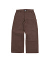 WIDE DOUBLE KNEE PANTS IN BROWN