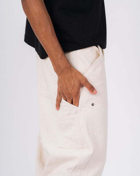 WIDE DOUBLE KNEE PANTS IN BEIGE