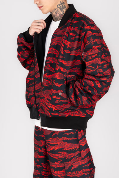 TIGER CAMOU REVERSIBLE BOMBER JACKET