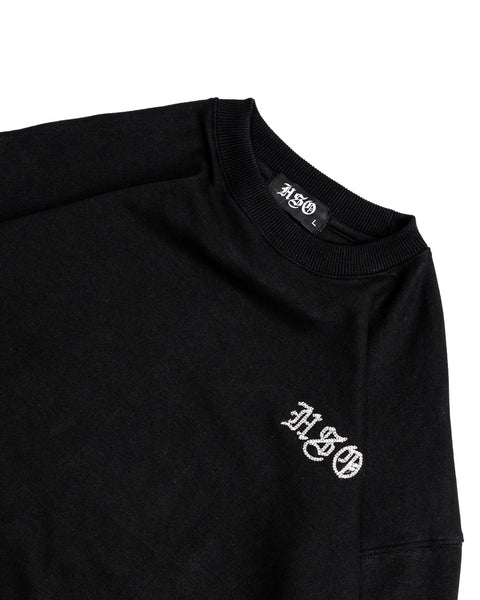 CHAIN STITCH SWEATSHIRT BLACK