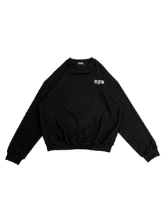 CHAIN STITCH SWEATSHIRT BLACK