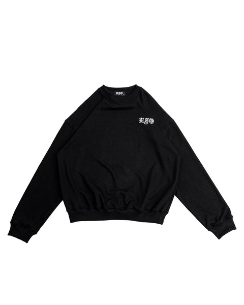 CHAIN STITCH SWEATSHIRT BLACK