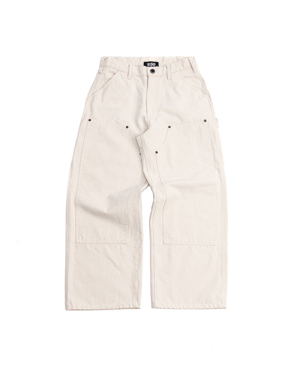 WIDE DOUBLE KNEE PANTS IN BEIGE