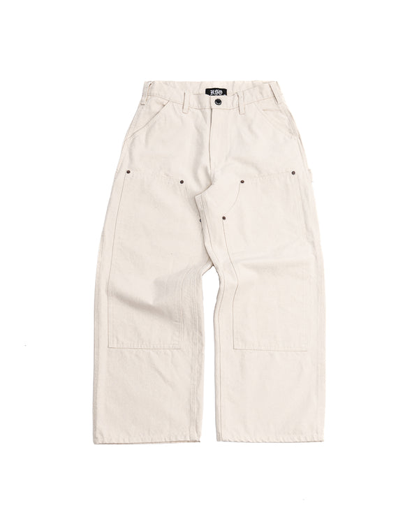 WIDE DOUBLE KNEE PANTS IN BEIGE