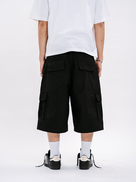 EMBLEM CARGO SHORTS BLACK