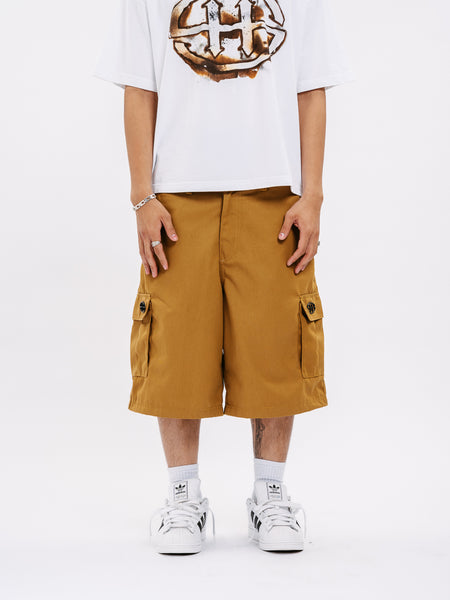 EMBLEM CARGO SHORTS DARK KHAKI