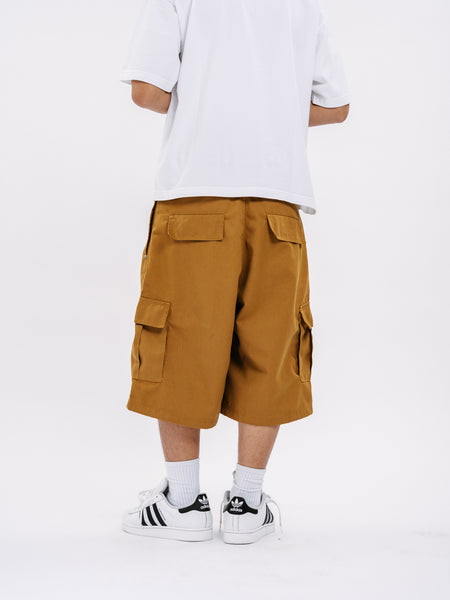 EMBLEM CARGO SHORTS DARK KHAKI