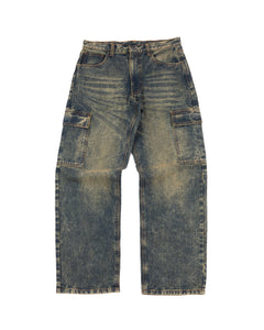 DENIM BAGGY CARGO PANTS