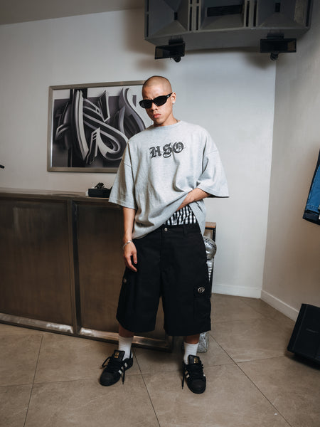 LOGO STITCH HEAVY BOX TEE HEATHER GRAY