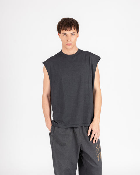 MUSCLE TEE - WASHED BLACK