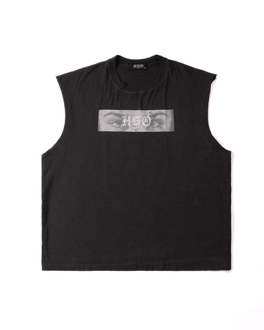 GRAPHIC MUSCLE TEE - WASHED BLACK