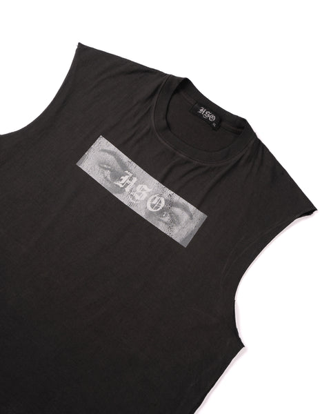 GRAPHIC MUSCLE TEE - WASHED BLACK